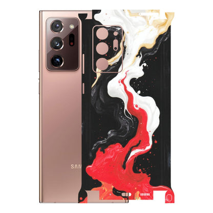 Samsung M/F/Note/Flip and C Phone Skins (All Models) - Black Red White Paint Splash Fusion - Matte Finish (M-56) Samsung Galaxy Note 20 Ultra