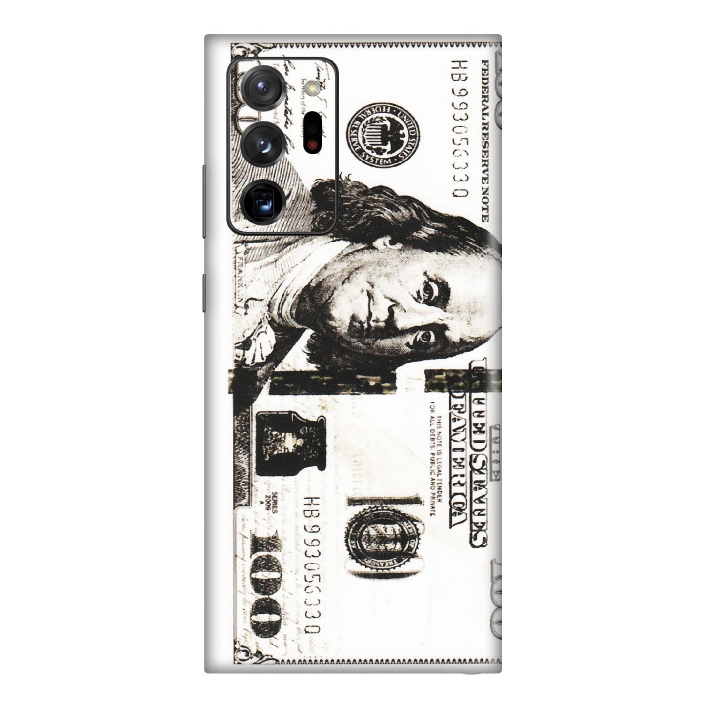 Samsung M/F/Note/Flip and C Phone Skins (All Models) - 100 Dollar Currency - Transparent Finish (T-01) Samsung Galaxy Note 20 Ultra