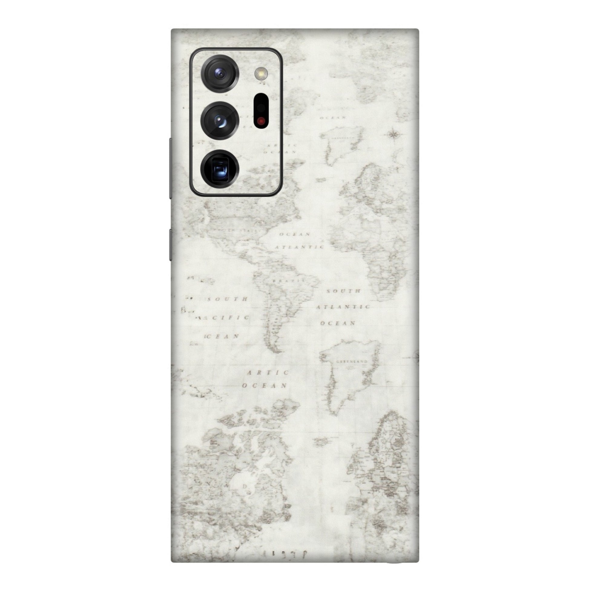 Samsung M/F/Note/Flip and C Phone Skins (All Models) - World Travel Map - Transparent Finish (T-04) Samsung Galaxy Note 20 Ultra