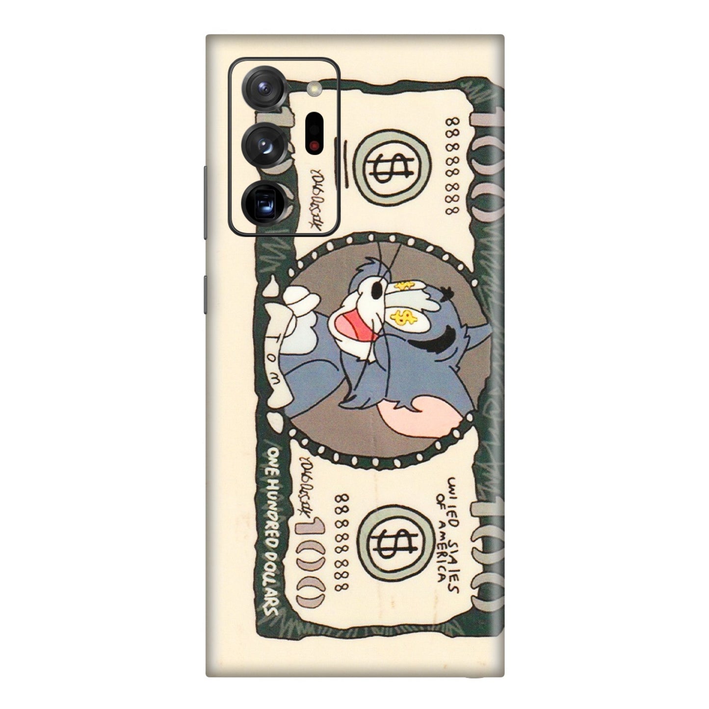 Samsung M/F/Note/Flip and C Phone Skins (All Models) - One Hundred Dollar Tom - Transparent Finish (T-16) Samsung Galaxy Note 20 Ultra