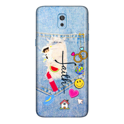 Samsung M/F/Note/Flip and C Phone Skins (All Models) - Denim Jeans Pocket - 3D Embossed Finish (L-134) Samsung Galaxy On 8