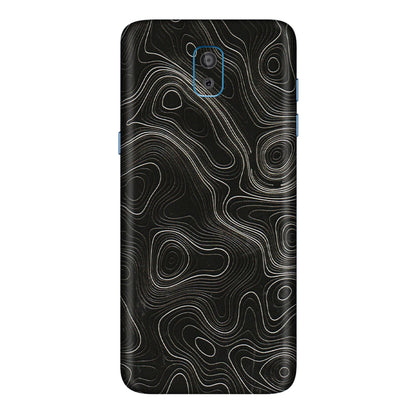 Samsung M/F/Note/Flip and C Phone Skins (All Models) - Black Swirl - 3D Embossed Finish (L-196) Samsung Galaxy On 8