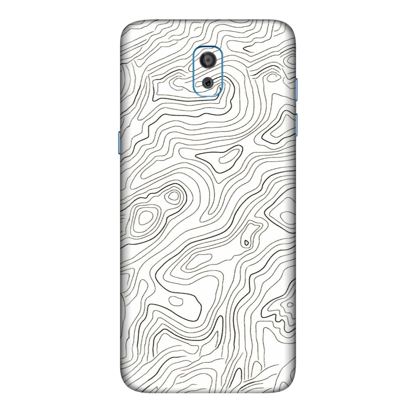Samsung M/F/Note/Flip and C Phone Skins (All Models) - White Black Swirls - 3D Embossed Finish (L-219) Samsung Galaxy On 8