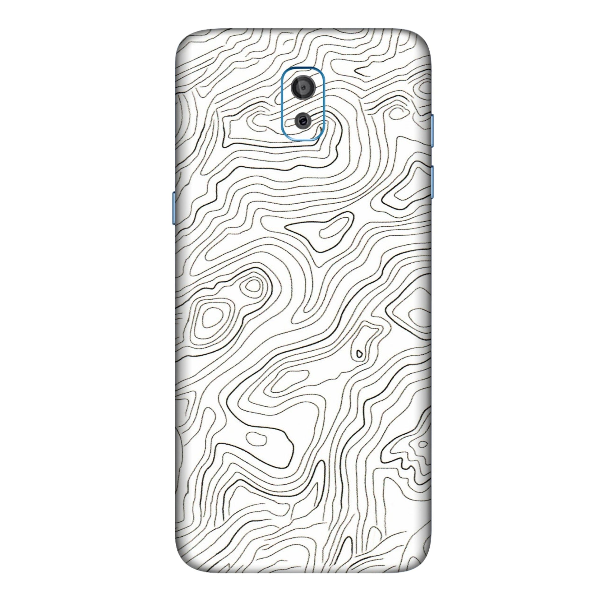 Samsung M/F/Note/Flip and C Phone Skins (All Models) - White Black Swirls - 3D Embossed Finish (L-219) Samsung Galaxy On 8
