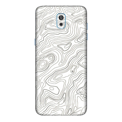 Samsung M/F/Note/Flip and C Phone Skins (All Models) - White Black Swirls - 3D Embossed Finish (L-219) Samsung Galaxy On 8