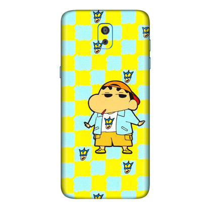 Samsung M/F/Note/Flip and C Phone Skins (All Models) - Yellow Blue Shinchan Cute - 3D Embossed Finish (L-221) Samsung Galaxy On 8