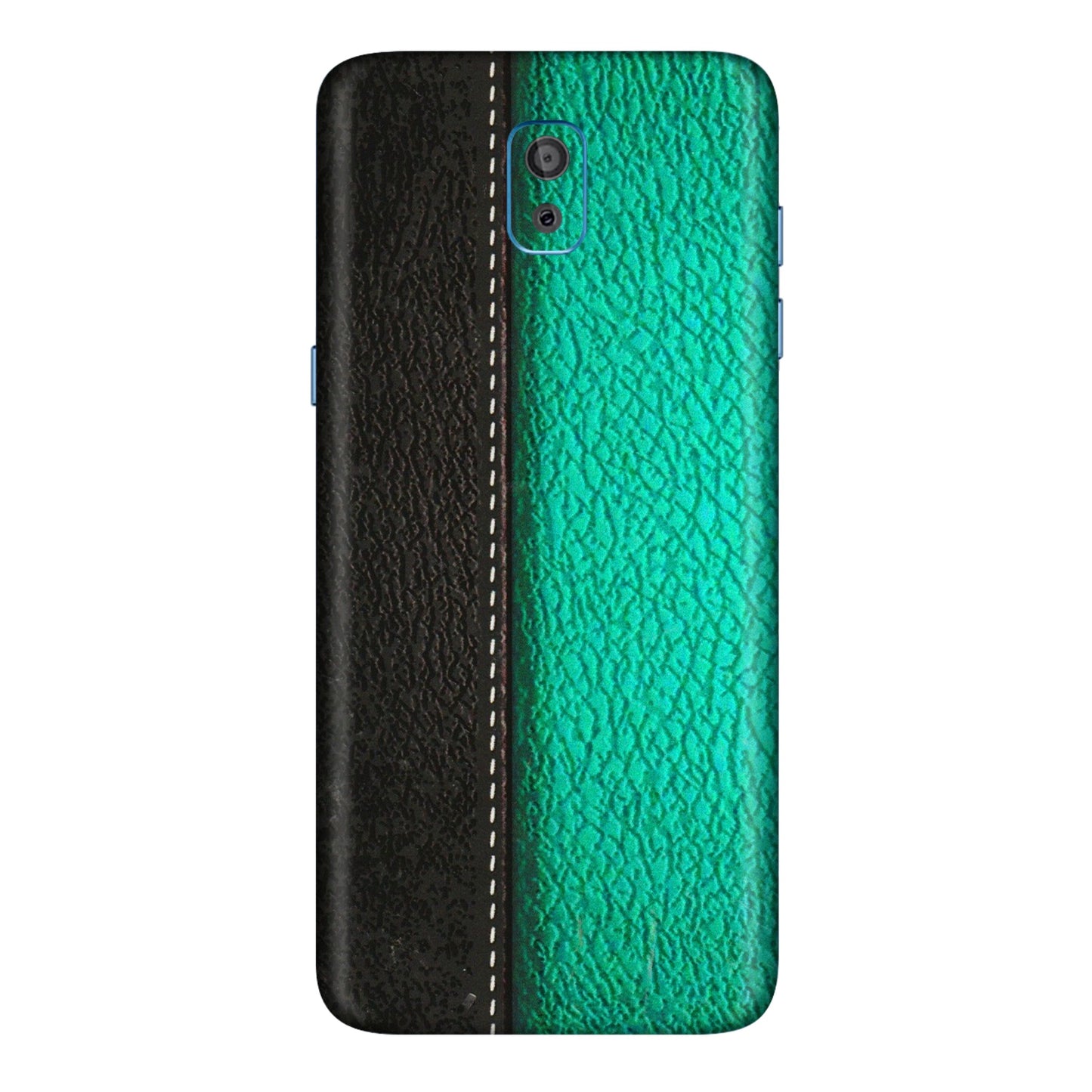 Samsung M/F/Note/Flip and C Phone Skins (All Models) - Black Green Dual Leather Stich - 3D Embossed Finish (L-233) Samsung Galaxy On 8