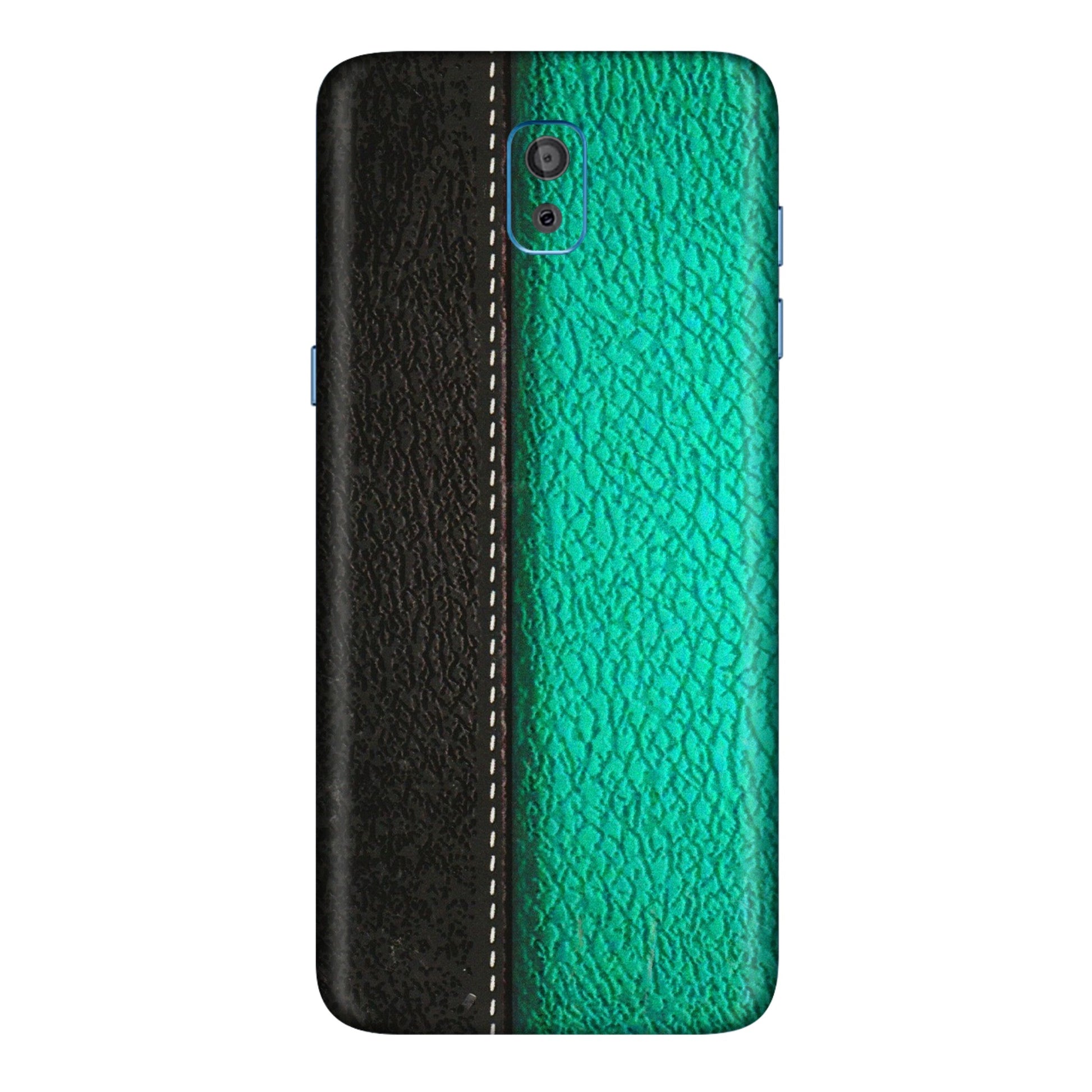Samsung M/F/Note/Flip and C Phone Skins (All Models) - Black Green Dual Leather Stich - 3D Embossed Finish (L-233) Samsung Galaxy On 8