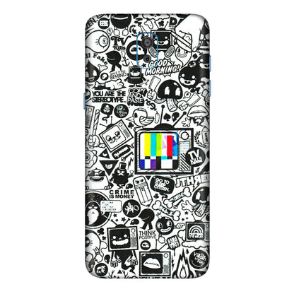 Samsung M/F/Note/Flip and C Phone Skins (All Models) - Doodles Positive Art - 3D Embossed Finish (L-263) Samsung Galaxy On 8