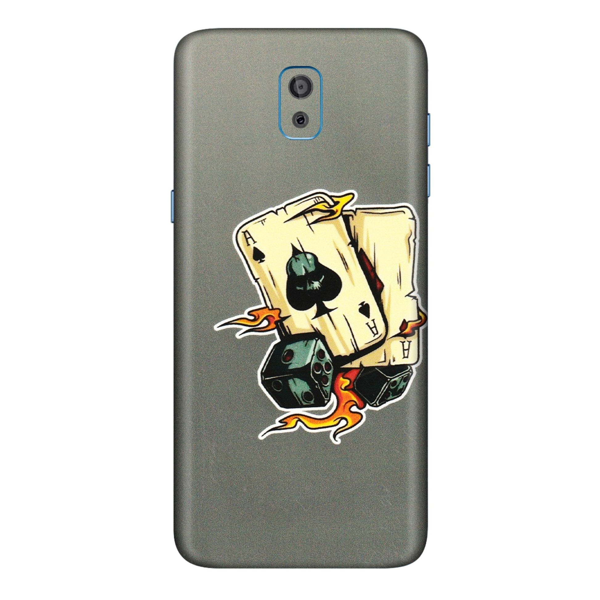 Samsung M/F/Note/Flip and C Phone Skins (All Models) - Grey Cards Of Ace - 3D Embossed Finish (L-77) Samsung Galaxy On 8