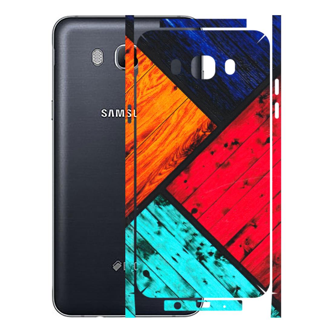 Samsung M/F/Note/Flip and C Phone Skins (All Models) - Colourful Wood Panels Abstract - 3D Embossed Finish (L-09) Samsung Galaxy On 8