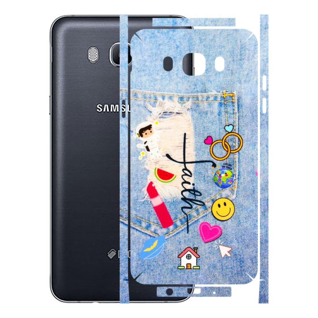 Samsung M/F/Note/Flip and C Phone Skins (All Models) - Denim Jeans Pocket - 3D Embossed Finish (L-134) Samsung Galaxy On 8