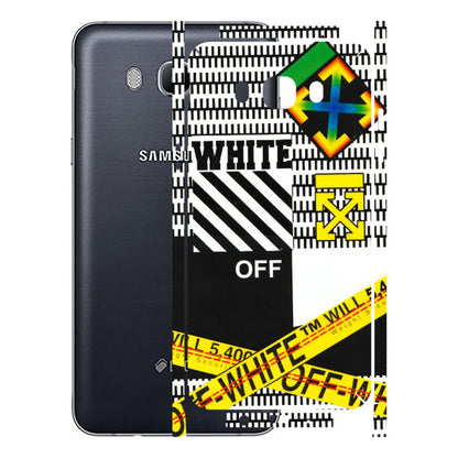 Samsung M/F/Note/Flip and C Phone Skins (All Models) - White Off Abstract - 3D Embossed Finish (L-172) Samsung Galaxy On 8