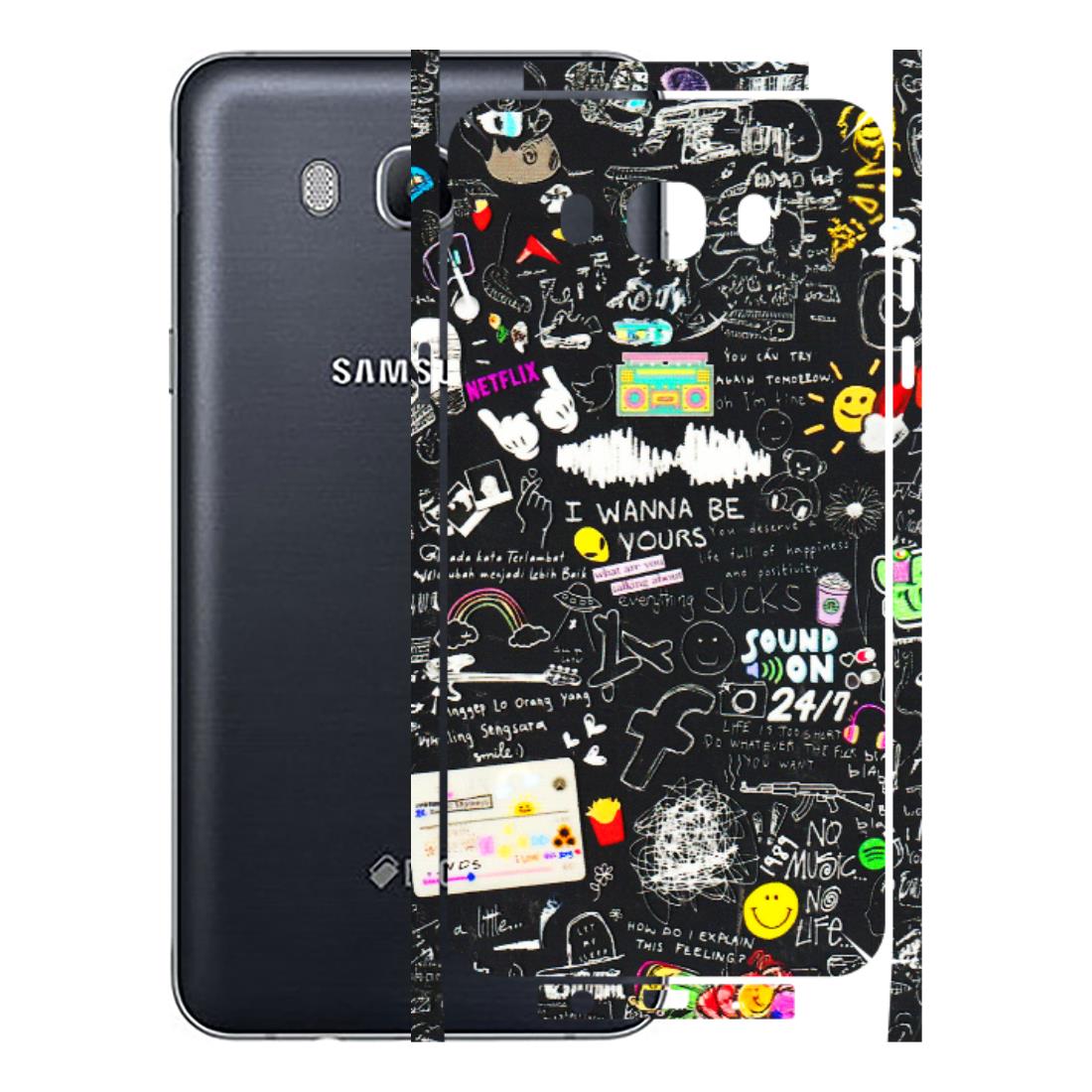 Samsung M/F/Note/Flip and C Phone Skins (All Models) - Black Creatives Doodles - 3D Embossed Finish (L-311) Samsung Galaxy On 8