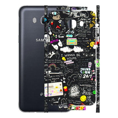 Samsung M/F/Note/Flip and C Phone Skins (All Models) - Black Creatives Doodles - 3D Embossed Finish (L-311) Samsung Galaxy On 8