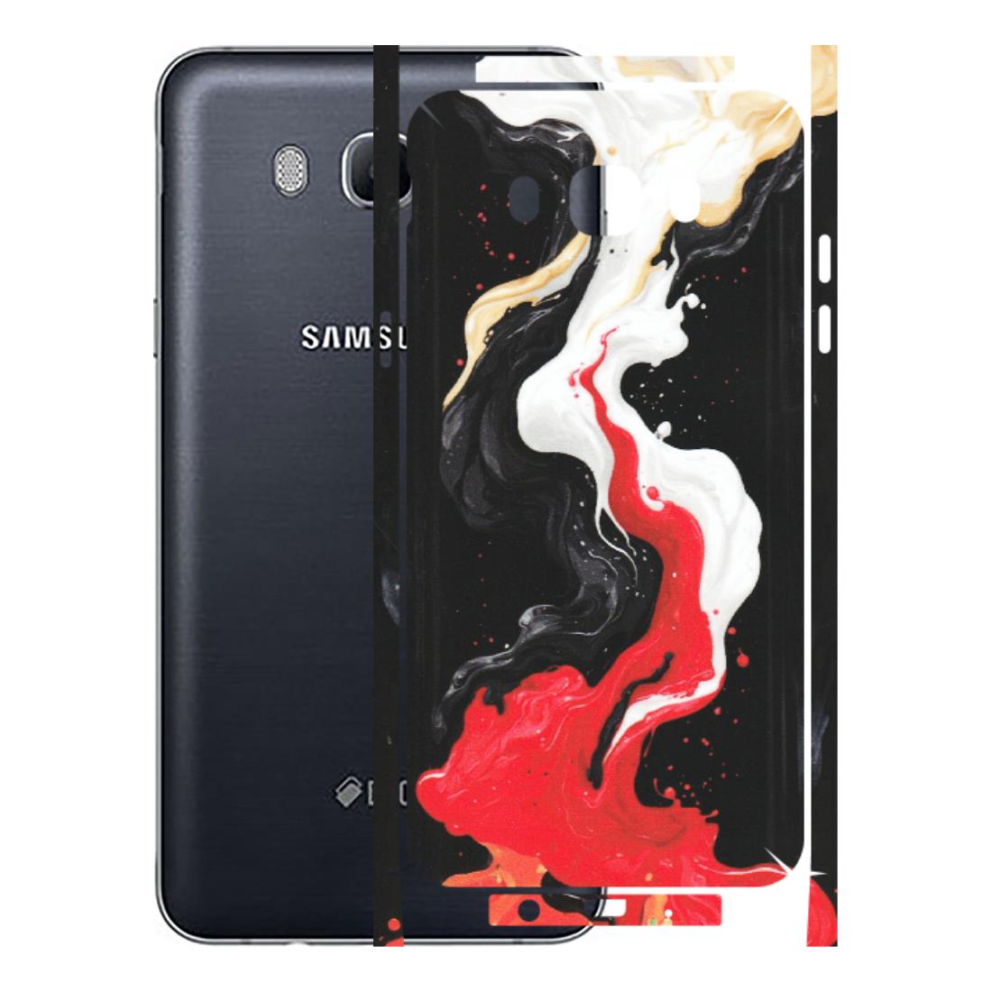 Samsung M/F/Note/Flip and C Phone Skins (All Models) - Black Red White Paint Splash Fusion - Matte Finish (M-56) Samsung Galaxy On 8