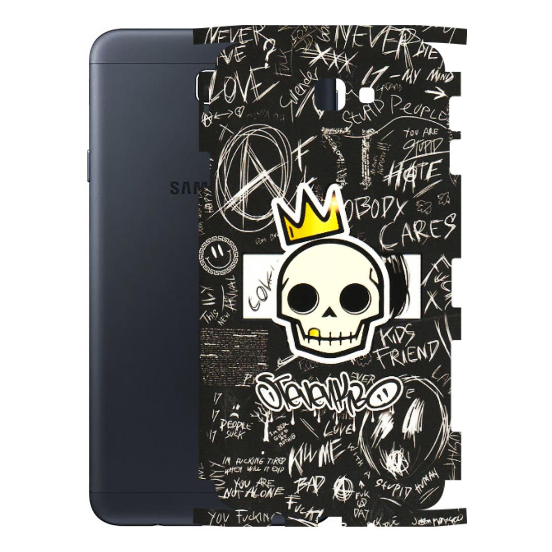 Samsung M/F/Note/Flip and C Phone Skins (All Models) - Funny Skull Black Chalk Grafitti - 3D Embossed Finish (L-22) Samsung Galaxy On Next