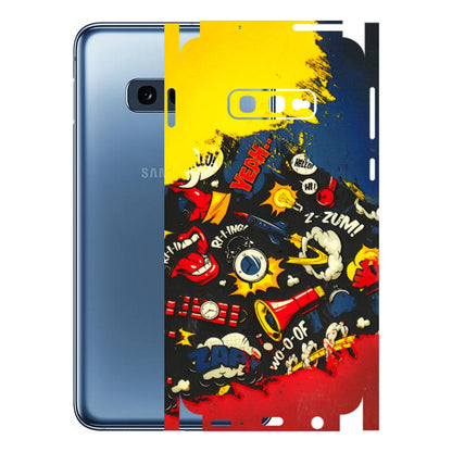 Samsung A/S Series Phone Skins (All Models) - Pacific Doodle Art - 3D Embossed Finish (L-120) Samsung Galaxy S10E