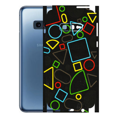Samsung A/S Series Phone Skins (All Models) - Black Shapes - 3D Embossed Finish (L-131) Samsung Galaxy S10E