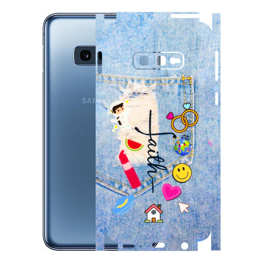 Samsung A/S Series Phone Skins (All Models) - Denim Jeans Pocket - 3D Embossed Finish (L-134) Samsung Galaxy S10E