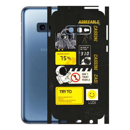 Samsung A/S Series Phone Skins (All Models) - Black Cassini - 3D Embossed Finish (L-161) Samsung Galaxy S10E
