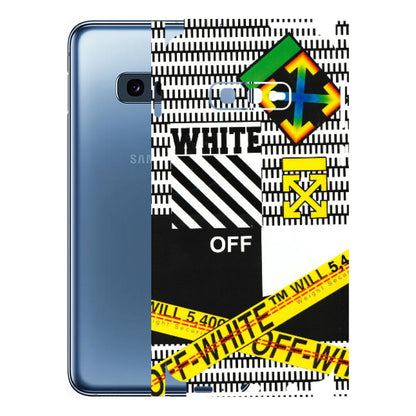 Samsung A/S Series Phone Skins (All Models) - White Off Abstract - 3D Embossed Finish (L-172) Samsung Galaxy S10E