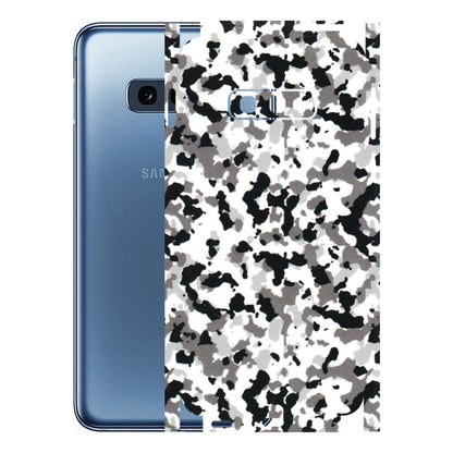 Samsung A/S Series Phone Skins (All Models) - White Black Camouflage - 3D Embossed Finish (L-18) Samsung Galaxy S10E
