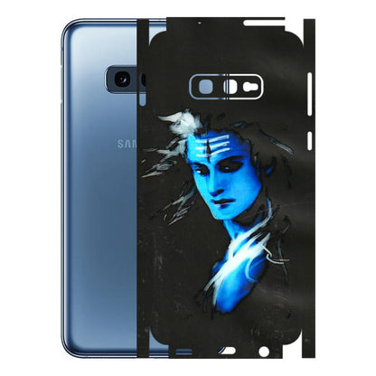 Samsung A/S Series Phone Skins (All Models) - Har Har Mahadev Blue/Black - 3D Embossed Finish (L-185) Samsung Galaxy S10E