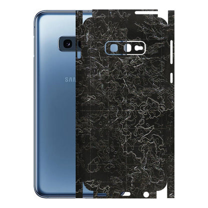 Samsung A/S Series Phone Skins (All Models) - Black map Texture - 3D Embossed Finish (L-201) Samsung Galaxy S10E