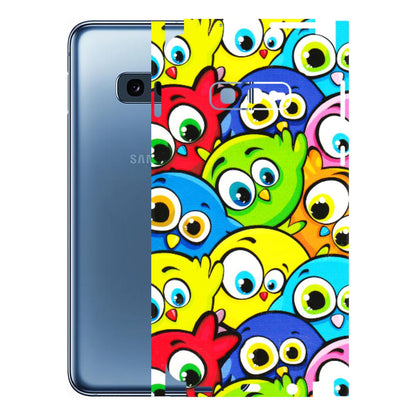 Samsung A/S Series Phone Skins (All Models) - Cute Fluffy Birds - 3D Embossed Finish (L-213) Samsung Galaxy S10E