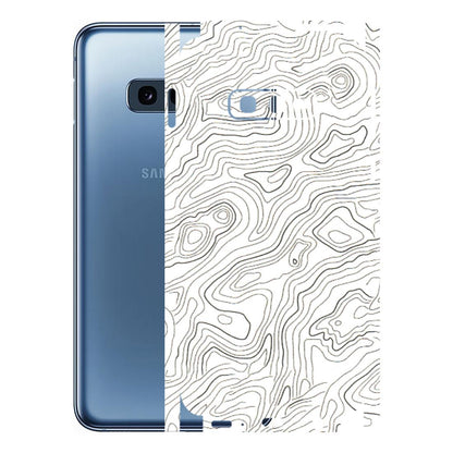 Samsung A/S Series Phone Skins (All Models) - White Black Swirls - 3D Embossed Finish (L-219) Samsung Galaxy S10E