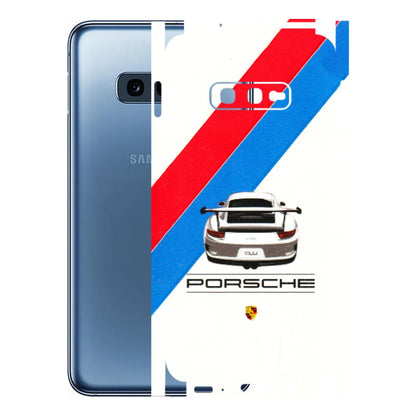 Samsung A/S Series Phone Skins (All Models) - Porche Car Sober Logo - 3D Embossed Finish (L-248) Samsung Galaxy S10E