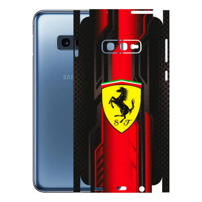 Samsung A/S Series Phone Skins (All Models) - Black Ferrari Logo - 3D Embossed Finish (L-253) Samsung Galaxy S10E