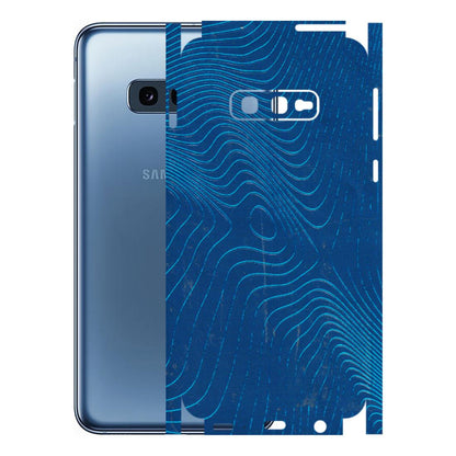 Samsung A/S Series Phone Skins (All Models) - Abstract Blue Line Map - 3D Embossed Finish (L-272) Samsung Galaxy S10E
