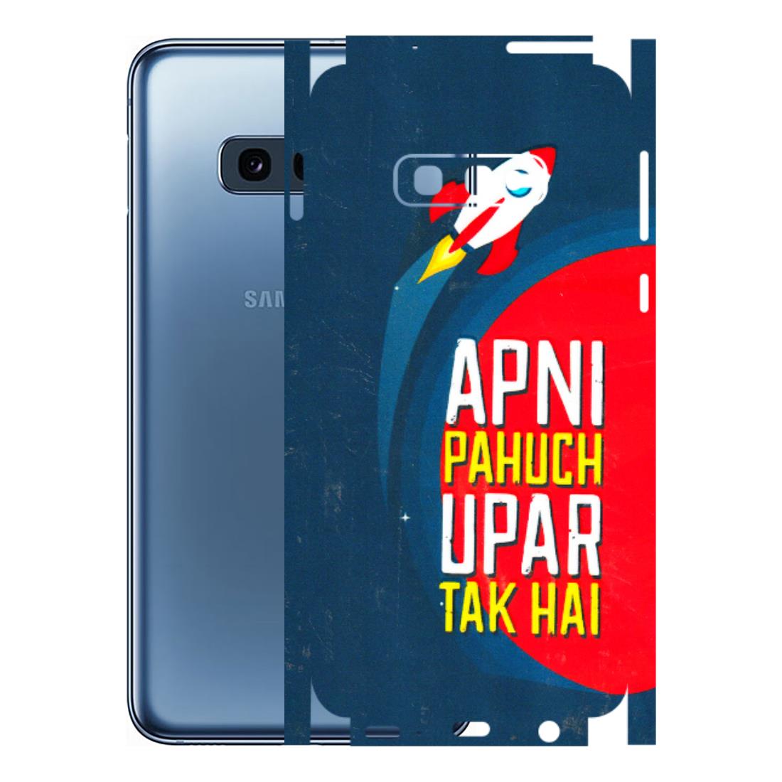Samsung A/S Series Phone Skins (All Models) - Apni Pahuch Upar Tak Hai - 3D Embossed Finish (L-276) Samsung Galaxy S10E