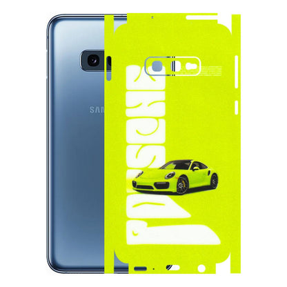 Samsung A/S Series Phone Skins (All Models) - Lime Green Porche - 3D Embossed Finish (L-30) Samsung Galaxy S10E