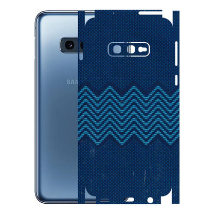 Samsung A/S Series Phone Skins (All Models) - Blue Sober Waves - 3D Embossed Finish (L-306) Samsung Galaxy S10E