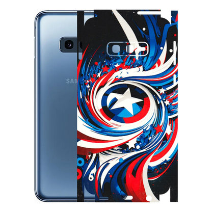Samsung A/S Series Phone Skins (All Models) - Captain America Logo - 3D Embossed Finish (L-307) Samsung Galaxy S10E