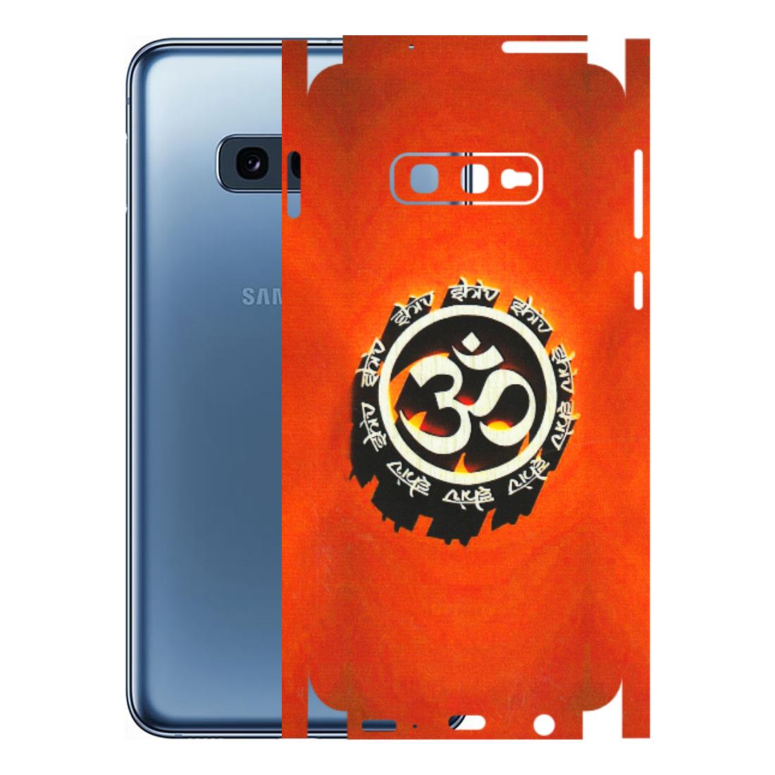 Samsung A/S Series Phone Skins (All Models) - Aum Shiv Orange - 3D Embossed Finish (L-32) Samsung Galaxy S10E