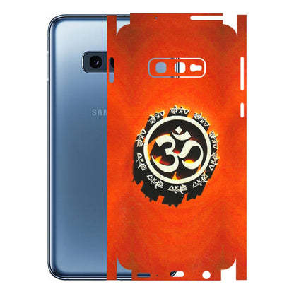 Samsung A/S Series Phone Skins (All Models) - Aum Shiv Orange - 3D Embossed Finish (L-32) Samsung Galaxy S10E