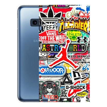 Samsung A/S Series Phone Skins (All Models) - Multi Brands Sticker Graffiti - 3D Embossed Finish (L-37) Samsung Galaxy S10E