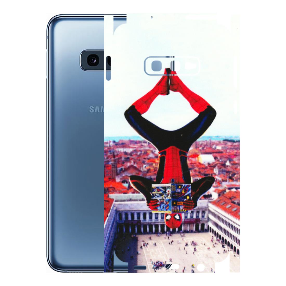 Samsung A/S Series Phone Skins (All Models) - Spiderman Hanging - 3D Embossed Finish (L-53) Samsung Galaxy S10E