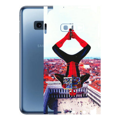 Samsung A/S Series Phone Skins (All Models) - Spiderman Hanging - 3D Embossed Finish (L-53) Samsung Galaxy S10E