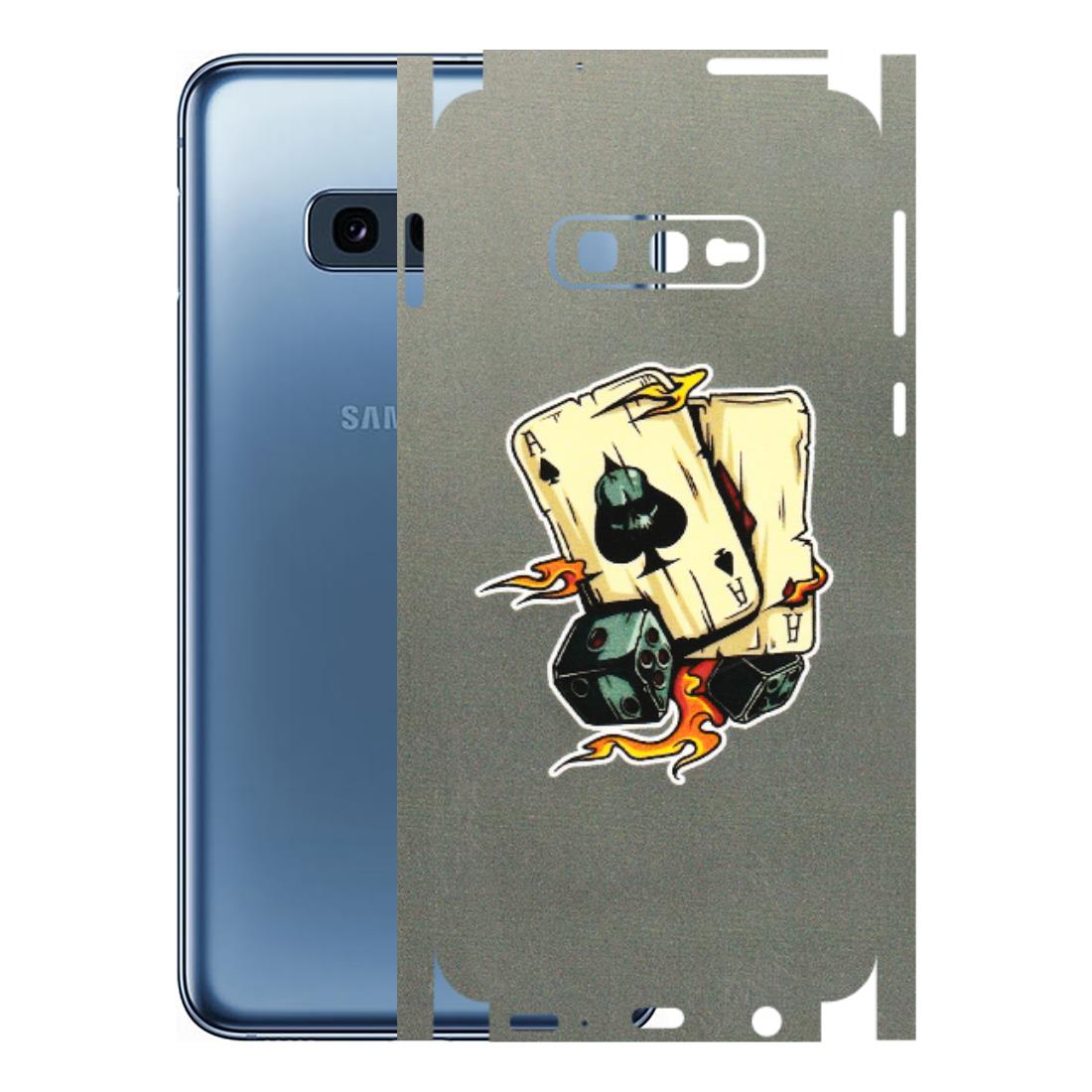 Samsung A/S Series Phone Skins (All Models) - Grey Cards Of Ace - 3D Embossed Finish (L-77) Samsung Galaxy S10E