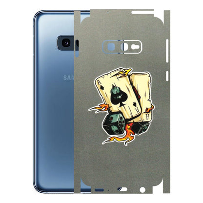 Samsung A/S Series Phone Skins (All Models) - Grey Cards Of Ace - 3D Embossed Finish (L-77) Samsung Galaxy S10E