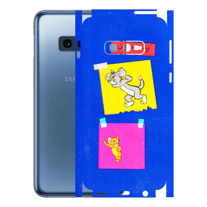 Samsung A/S Series Phone Skins (All Models) - Tom N Jerry Sticky Notes - 3D Embossed Finish (L-88) Samsung Galaxy S10E