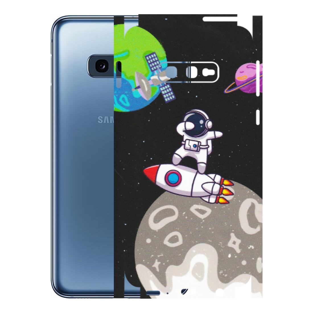 Samsung A/S Series Phone Skins (All Models) - Astronaut Vibing Toon Running - Matte Finish (M-39) Samsung Galaxy S10E