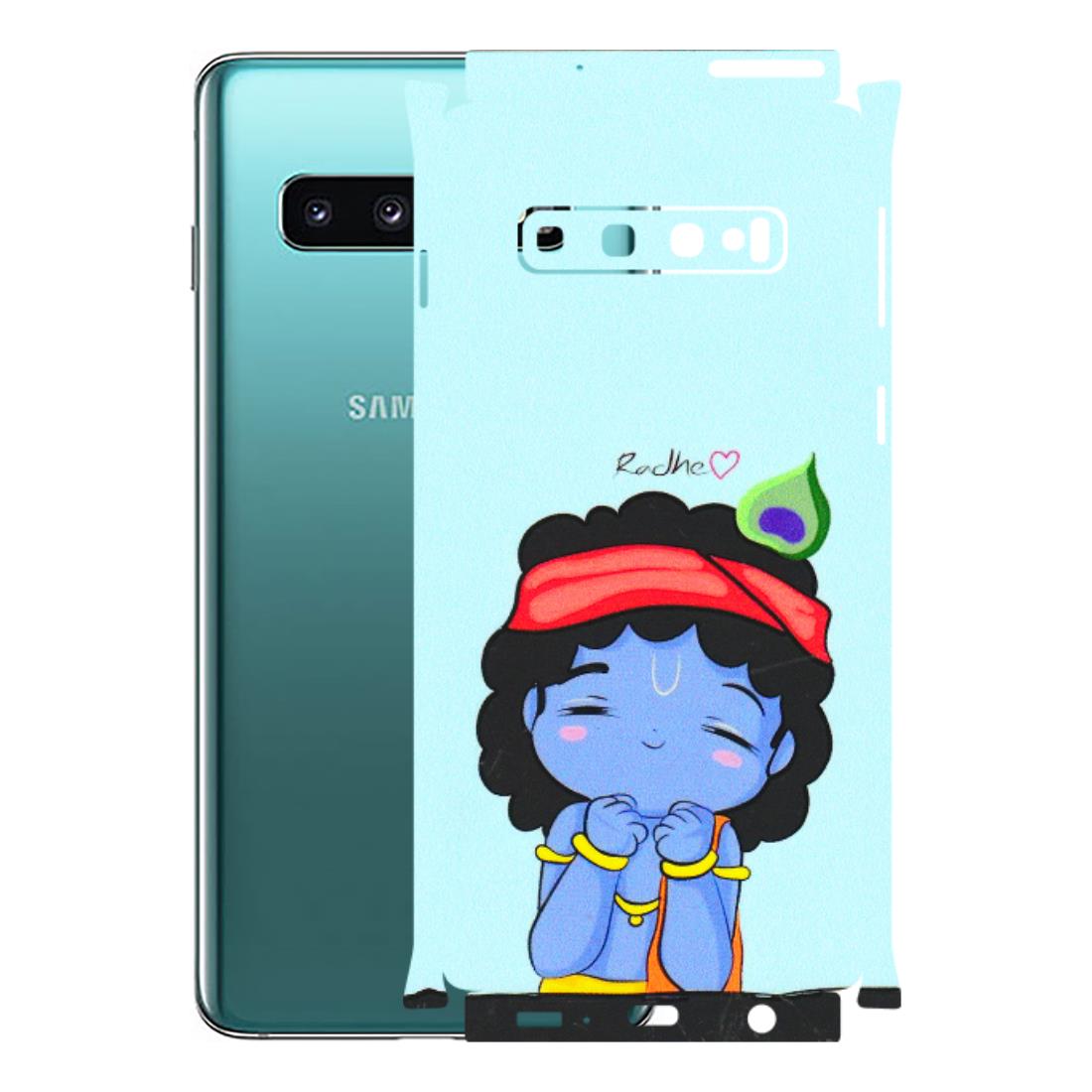 Samsung A/S Series Phone Skins (All Models) - Radhe Radhe Cute Toon - 3D Embossed Finish (L-05) Samsung Galaxy S10