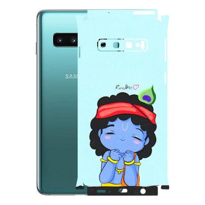 Samsung A/S Series Phone Skins (All Models) - Radhe Radhe Cute Toon - 3D Embossed Finish (L-05) Samsung Galaxy S10