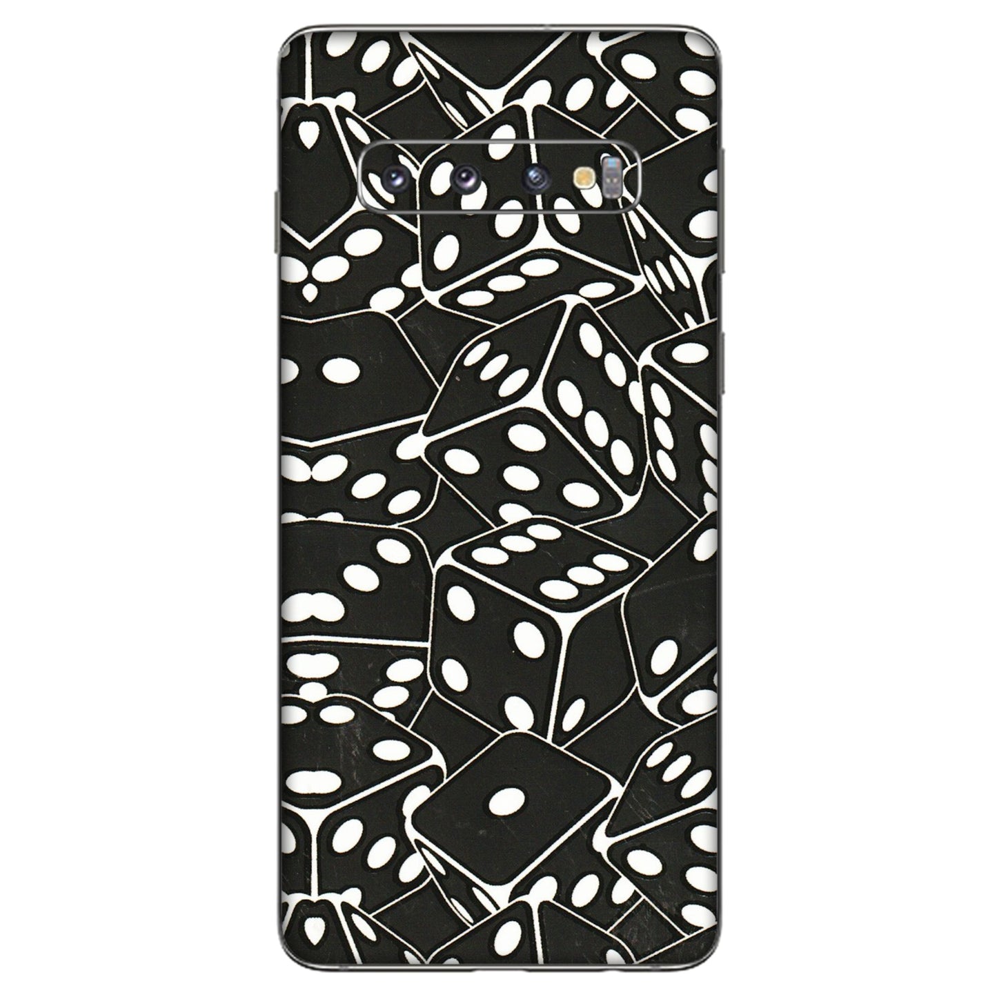 Samsung A/S Series Phone Skins (All Models) - Big Black Dices - 3D Embossed Finish (L-106) Samsung Galaxy S10
